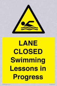 LANE CLOSED Swimming Lessons in Progress